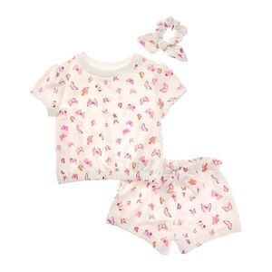 Shabby Chic Girls  3Pc Short Set, White